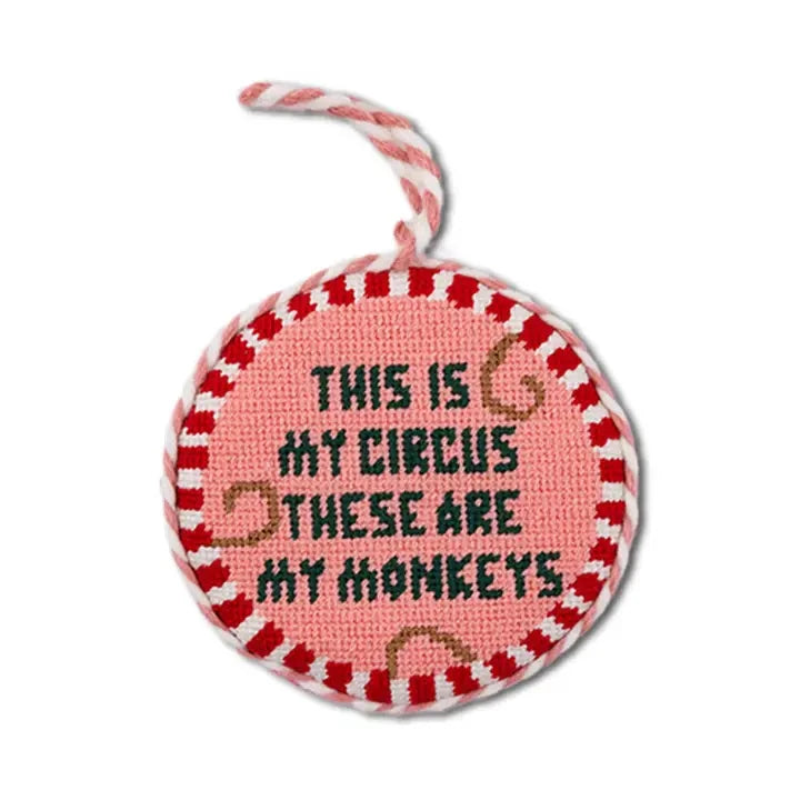 This Is My Circus Needlepoint Ornament Home Decor - Decorative Accents Furbish 