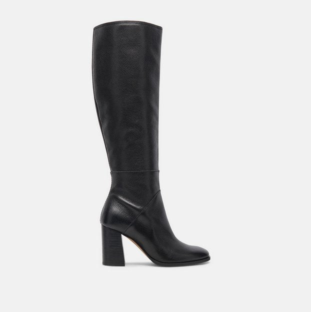 Fynn Leather Boot Onyx Shoes - Boots - Knee High Boots Dolce Vita 