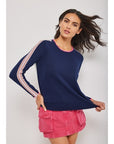 On Track Navy Mineral Sweater - Crewneck Lisa Todd 