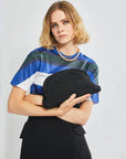 Game Crochet Glow Black Clutch Maria La Rosa 