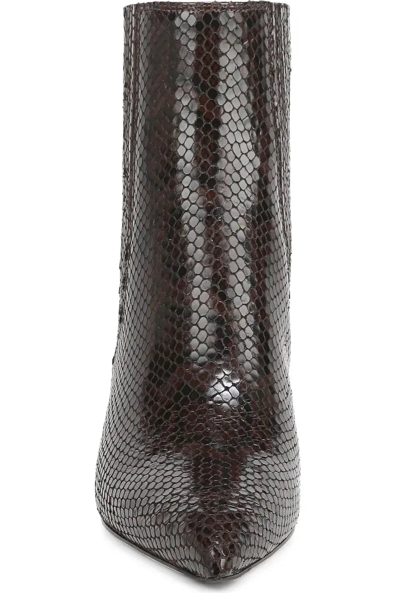 Lisa 70mm Pointed Toe Bootie Leather Python Espresso
