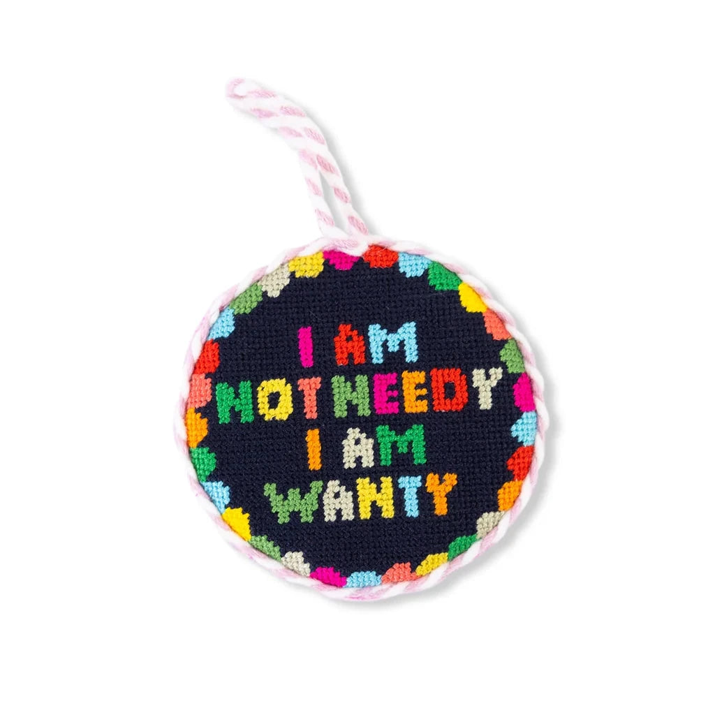 Not Needy Needlepoint Ornament Home Decor - Decorative Accents Furbish 