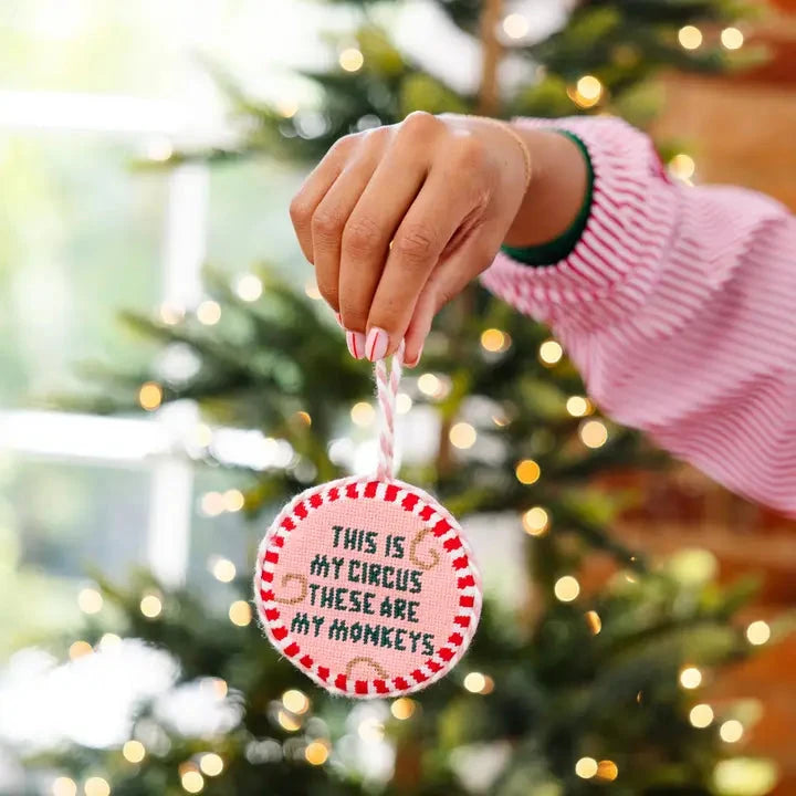 This Is My Circus Needlepoint Ornament Home Decor - Decorative Accents Furbish 