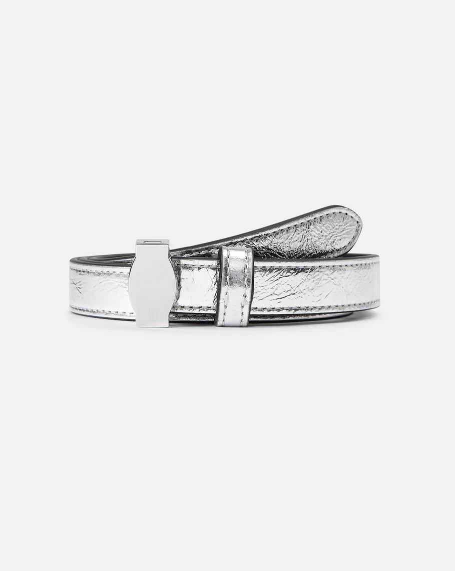 Dash Leather Belt Silver Belts Veronica Beard 