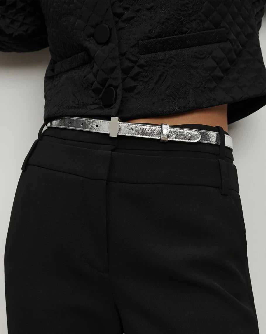 Dash Leather Belt Silver Belts Veronica Beard 