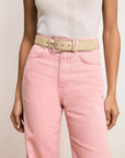 Suede Resin Arch Belt Stone Khaki Belts Veronica Beard 
