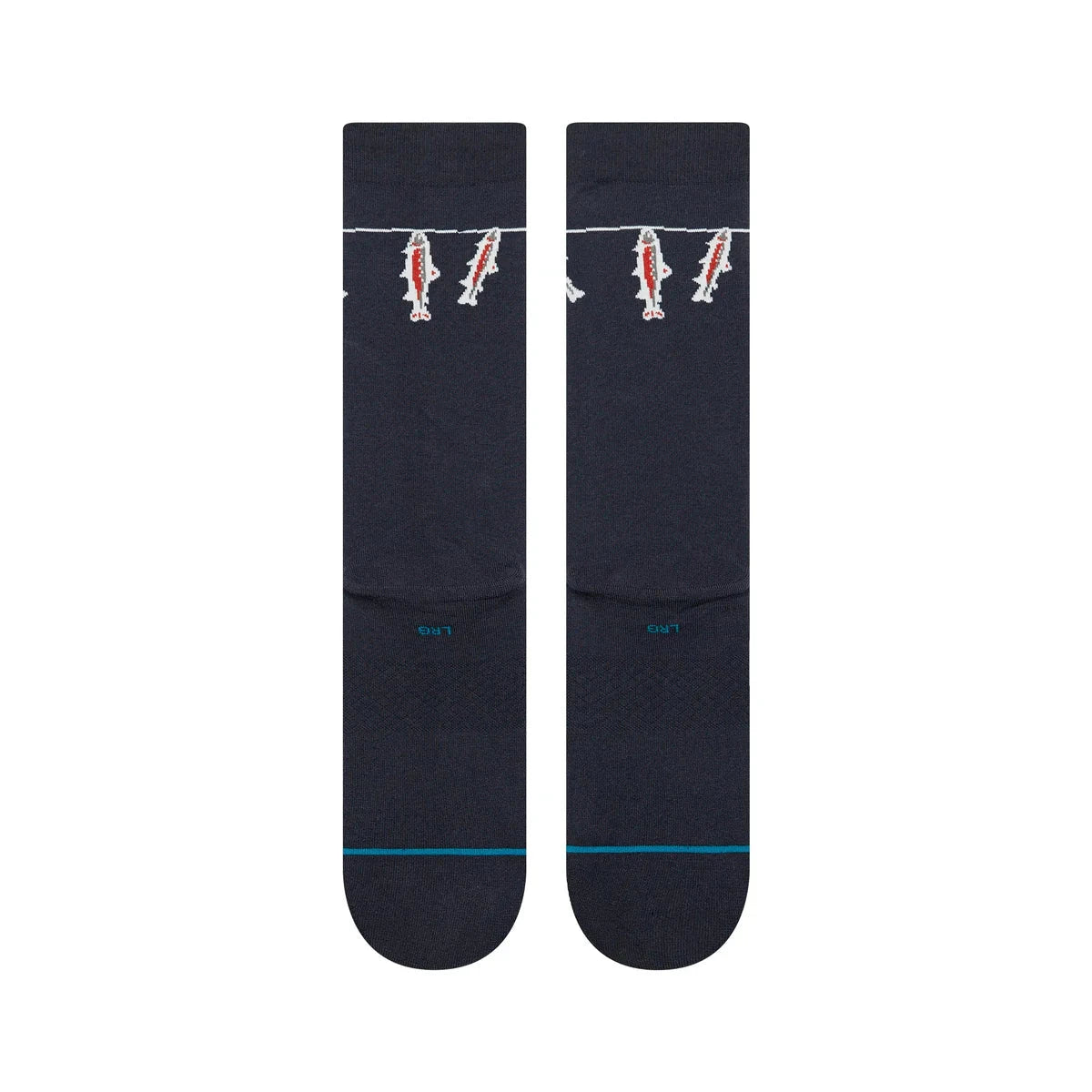 Gone Fishin' Crew Navy Socks Stance 