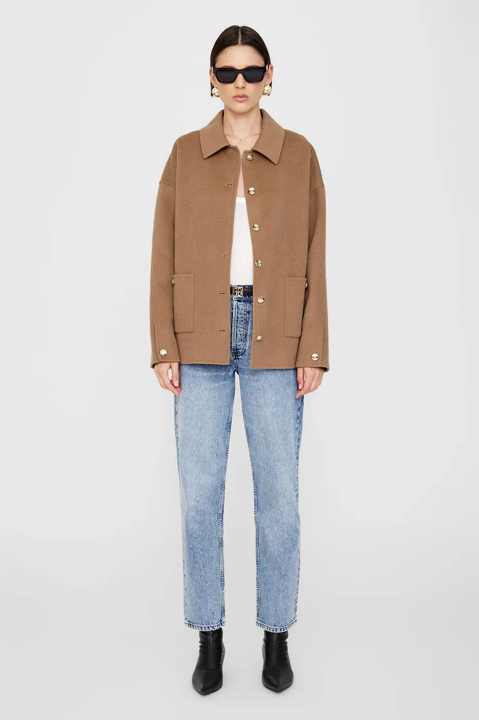 Luca Jacket Camel Cashmere Blend Jackets - Blazers Anine Bing 