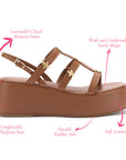 Harmony Flatform Sandal Caramel