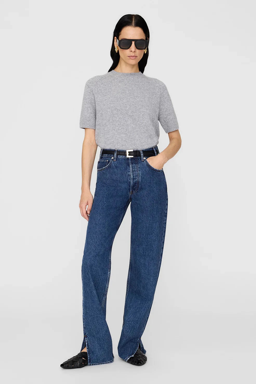 Jackson Sweater Medium Heather Grey Sweater - Crewneck Anine Bing 
