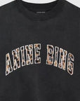 Miles Sweatshirt Anine Bing Leopard Washed Black Tops - Sweatshirts Anine Bing 