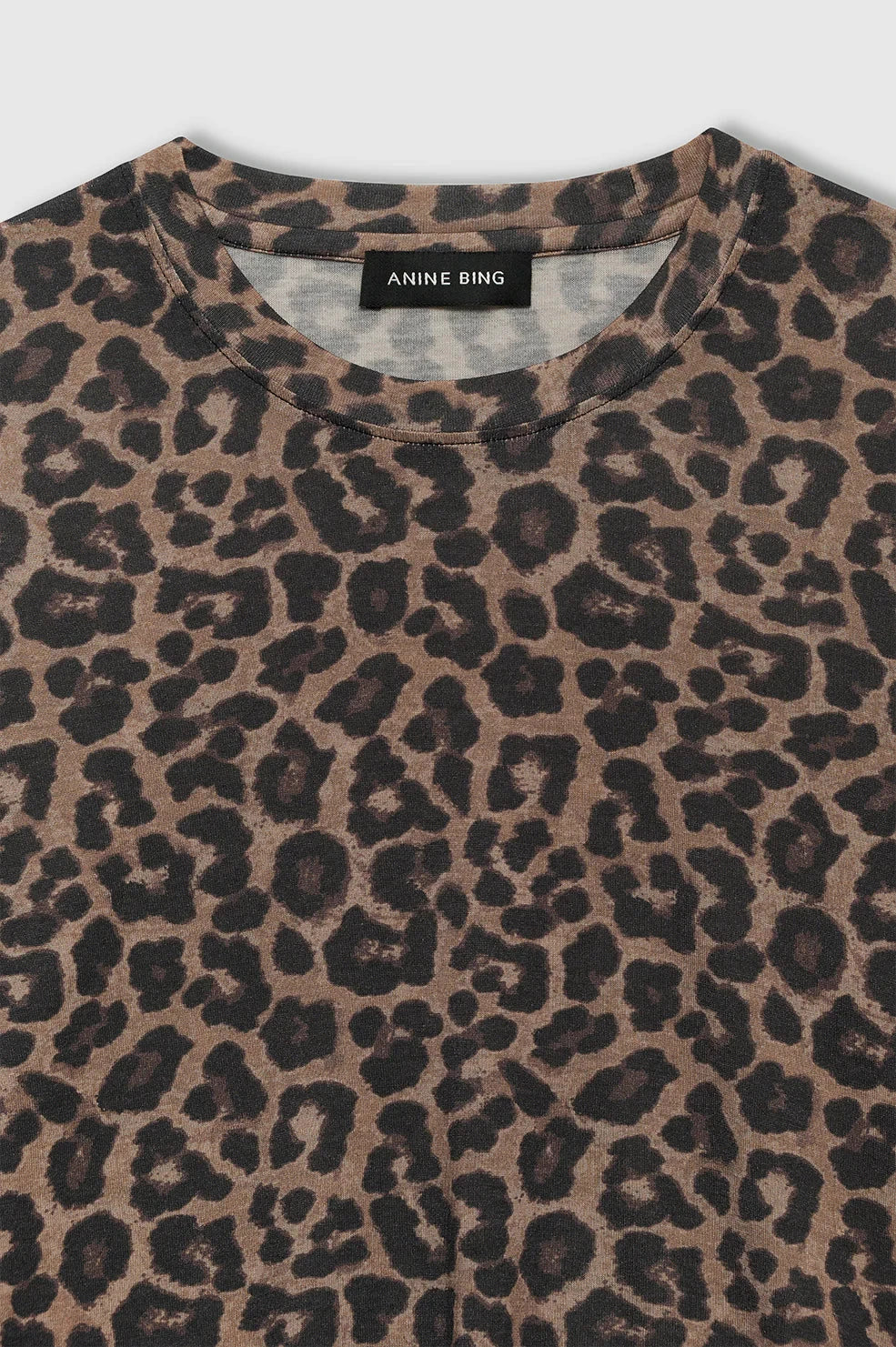 Sylvie Long Sleeve Tee Black And Brown Leopard Tops - Tees Anine Bing 