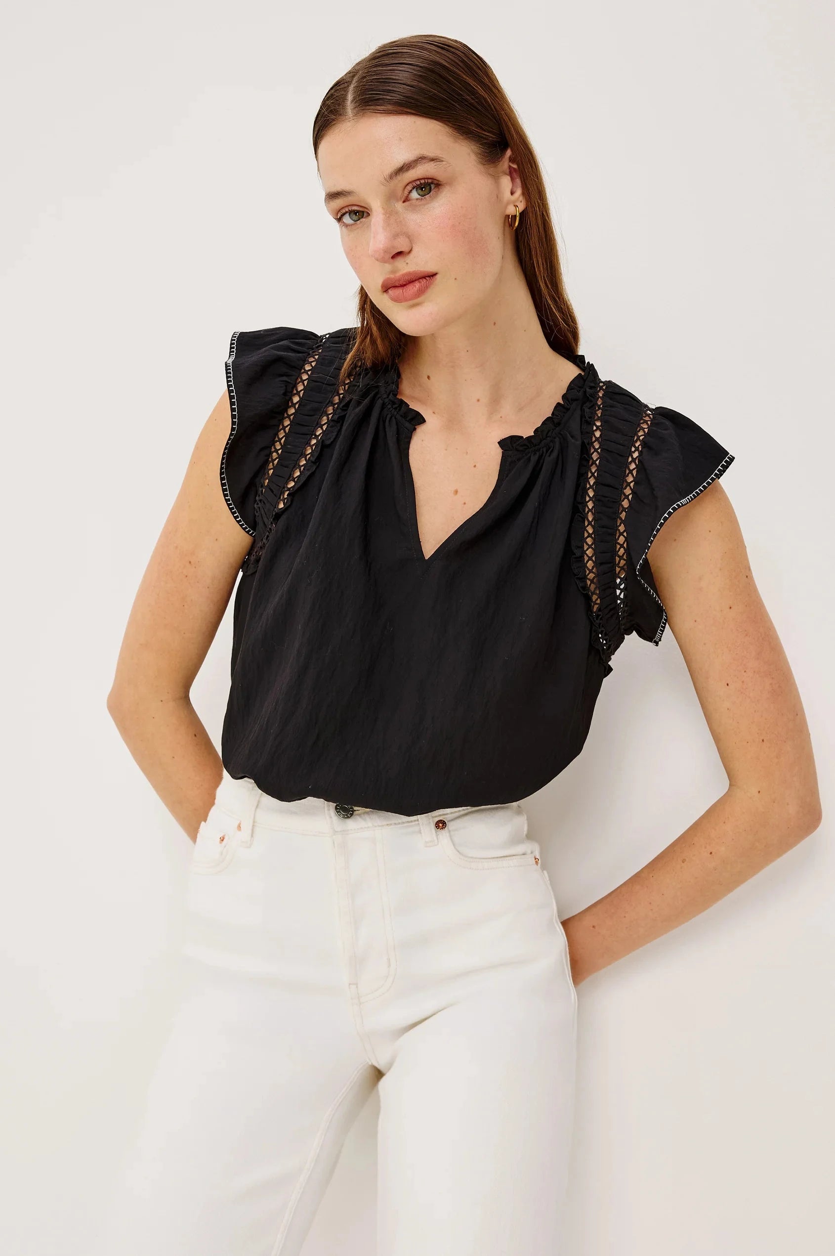 Allea Top Black Tops - Blouses Rails 