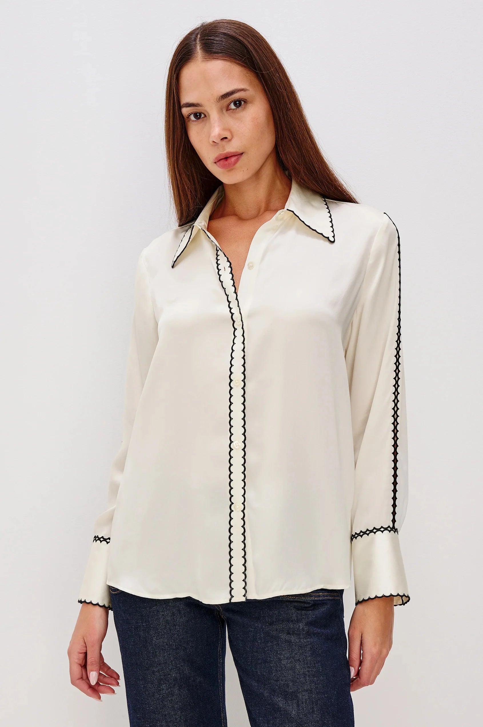 Aloise Shirt Ivory Tops - Button Down Rails 
