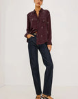 Alyssa Oxblood Martini Tops - Button Down Rails 