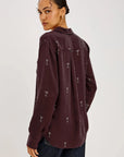 Alyssa Oxblood Martini Tops - Button Down Rails 
