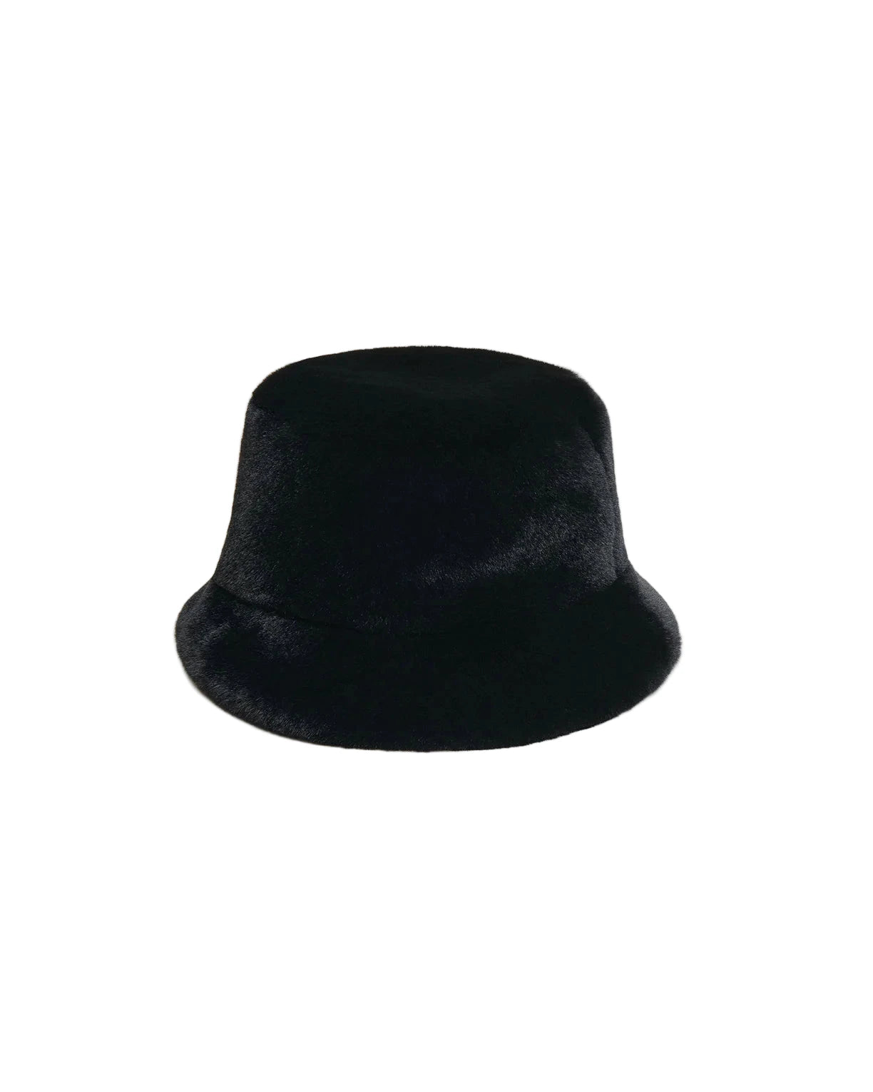 Black bucket hat on a white background