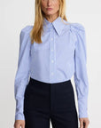 Box Pleat Shirt Blue Oxford