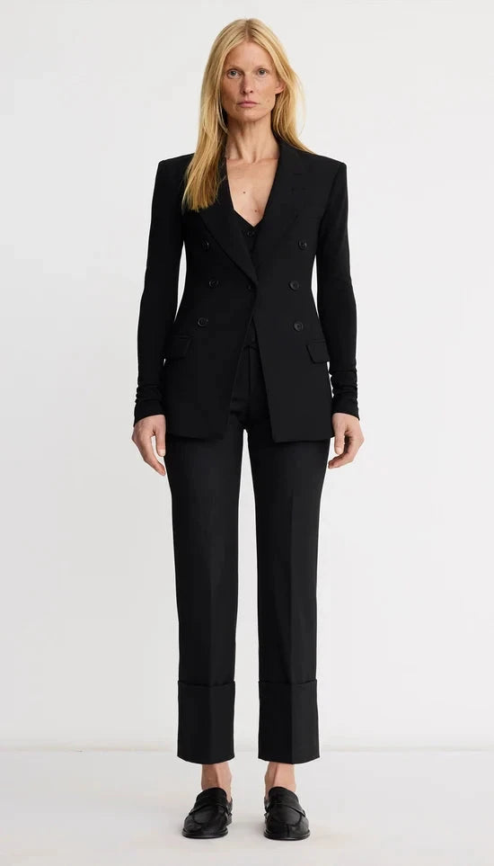Berlin Cropped Straight Leg Pant Deep Black Pants - Trousers Smythe 