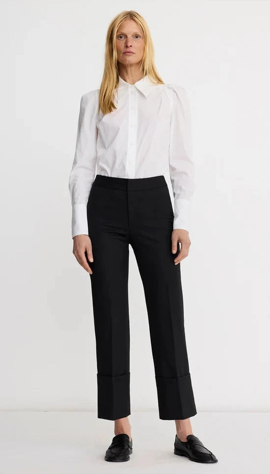 Berlin Cropped Straight Leg Pant Deep Black Pants - Trousers Smythe 