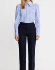 Box Pleat Shirt Blue Oxford