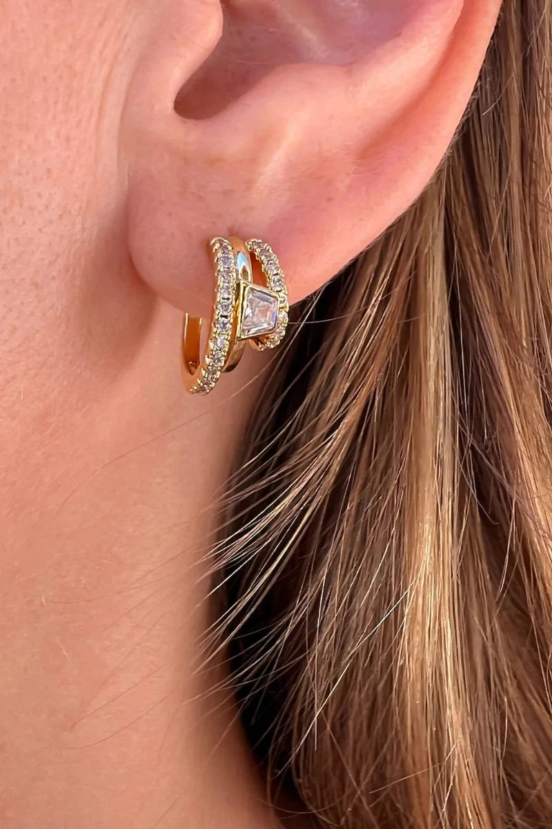 Asymmetry Huggies Earrings Native Gem 