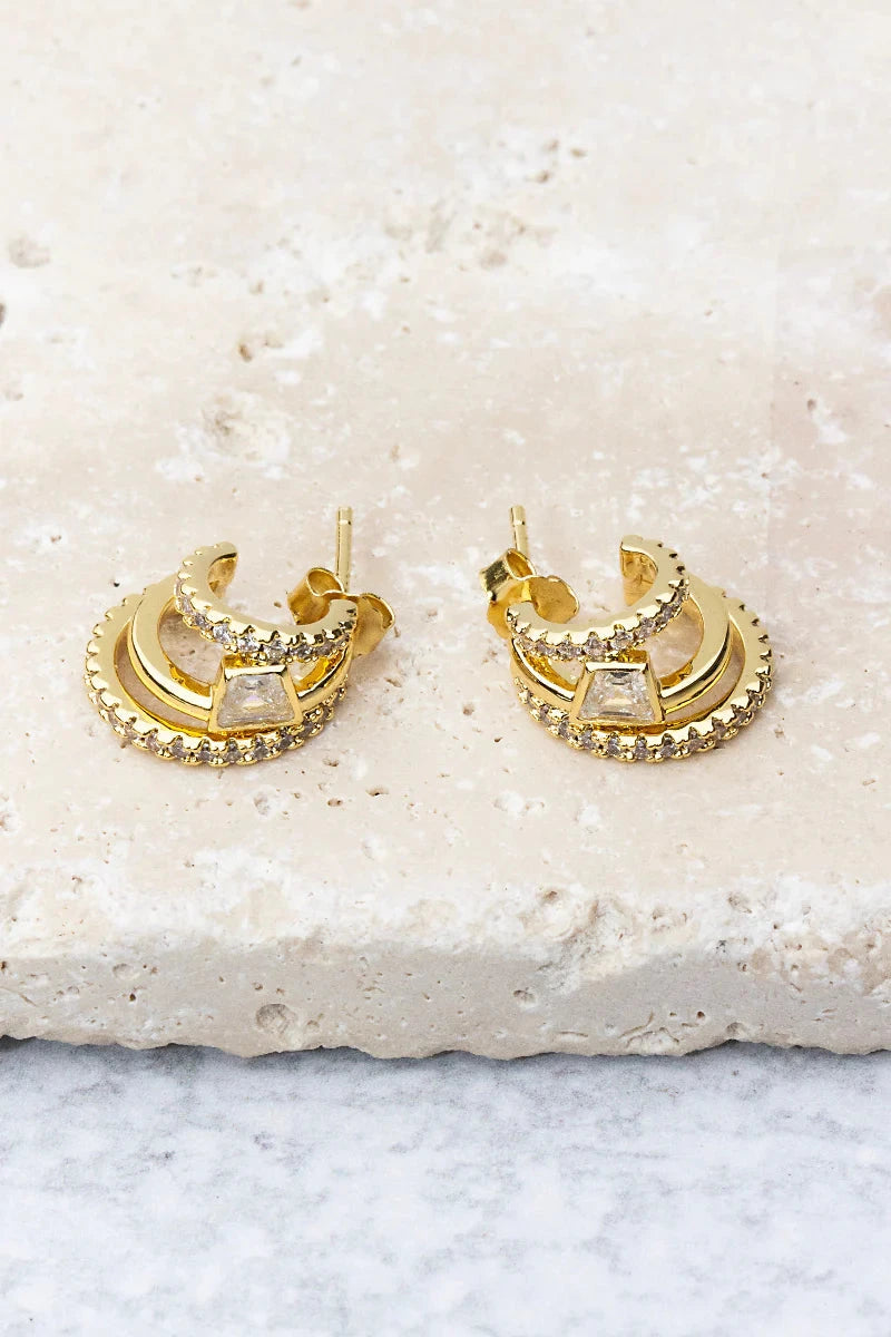 Asymmetry Huggies Earrings Native Gem 