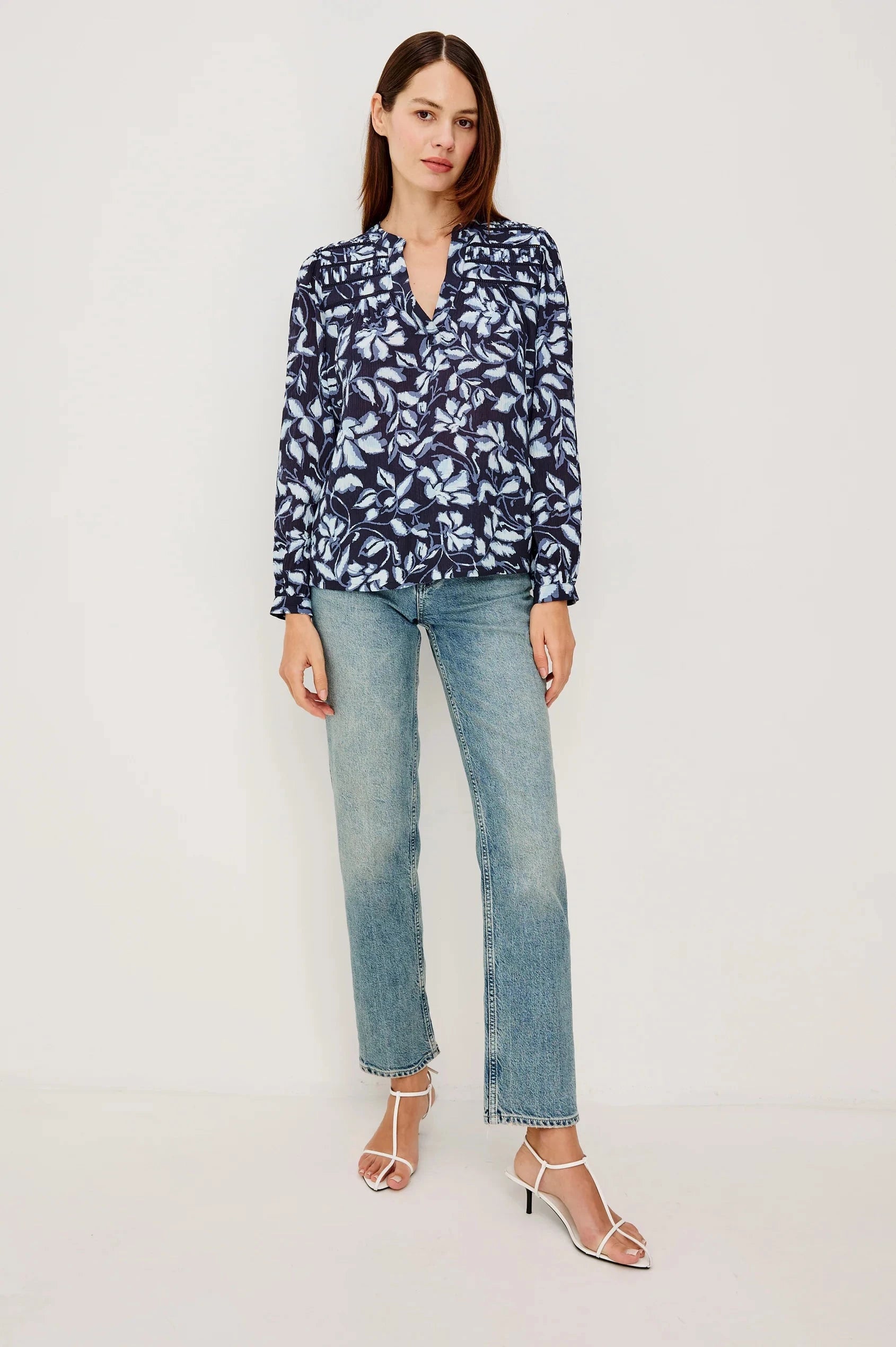 Asta Top Navy Jasmine Tops - Blouses Rails 