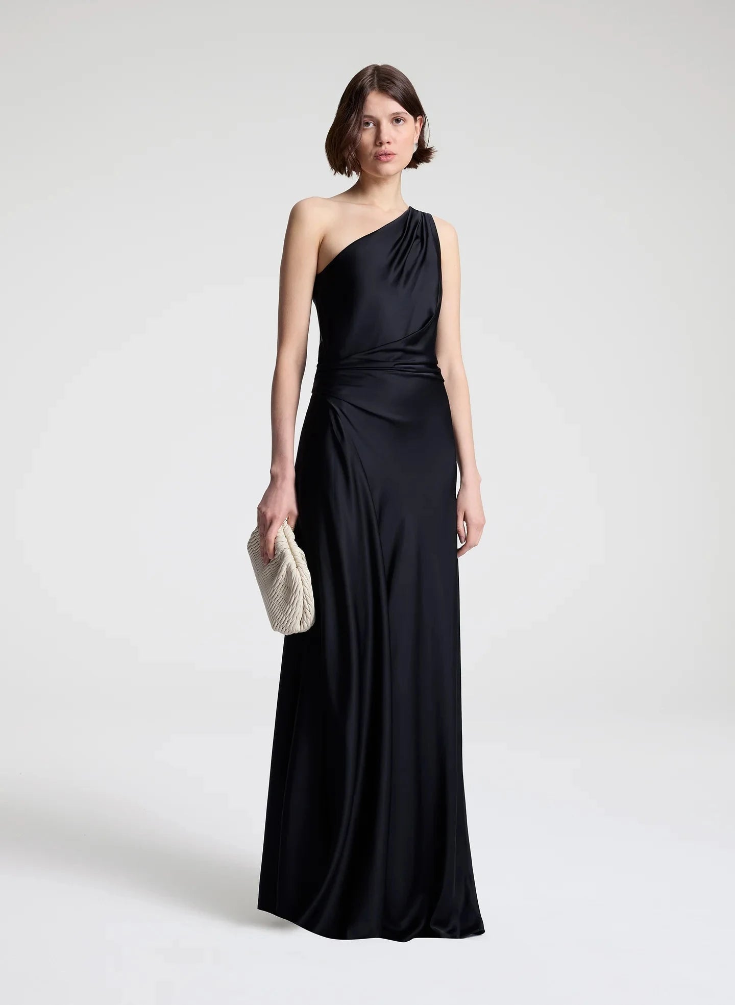 Aster Satin One Shoulder Gown Black Dresses - Maxi A.L.C 