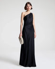 Aster Satin One Shoulder Gown Black Dresses - Maxi A.L.C 