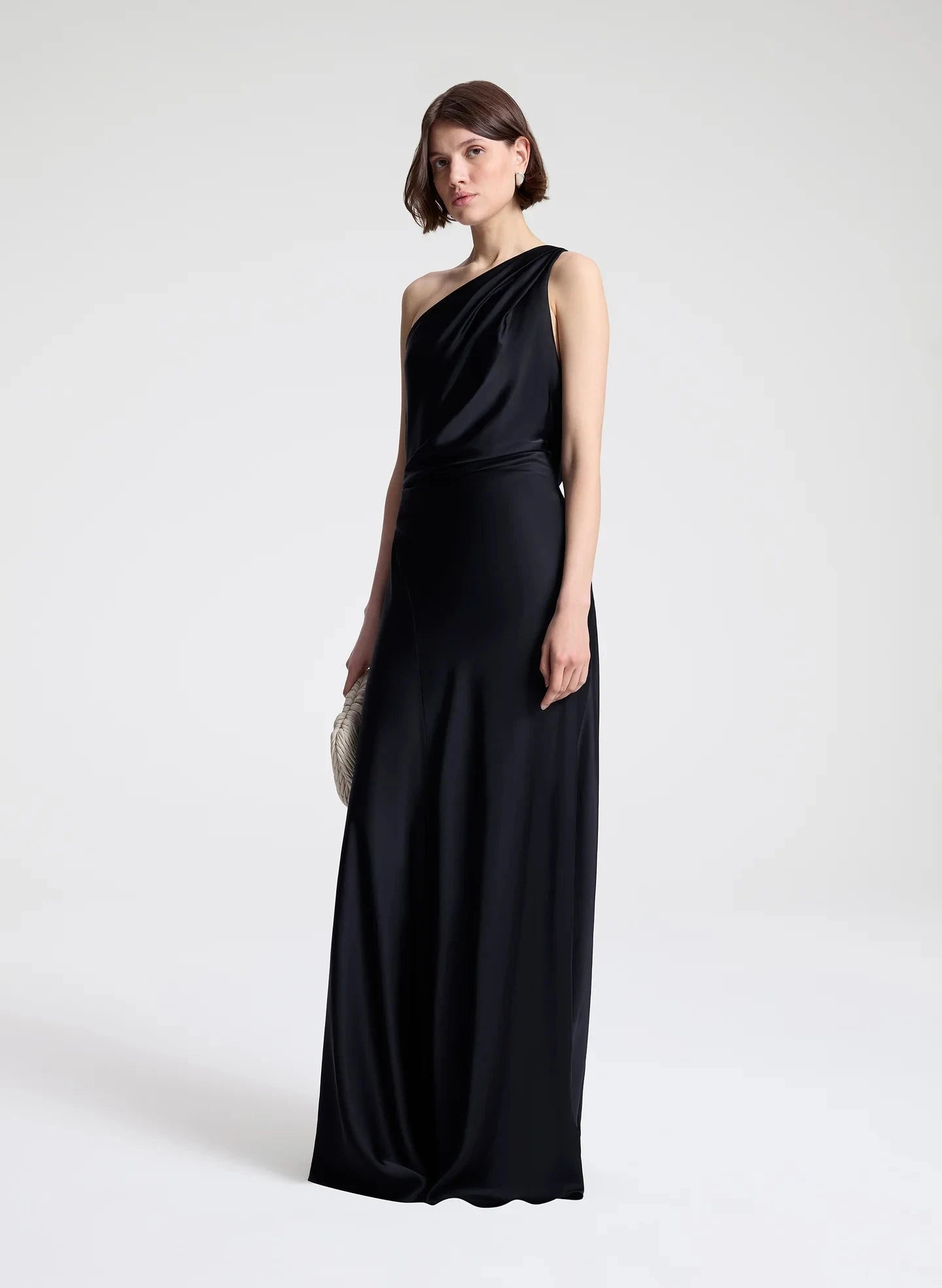 Aster Satin One Shoulder Gown Black Dresses - Maxi A.L.C 