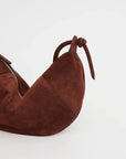 Mini Fortuna Crossbody Chocolate Suede Crossbody Mansur Gavriel 