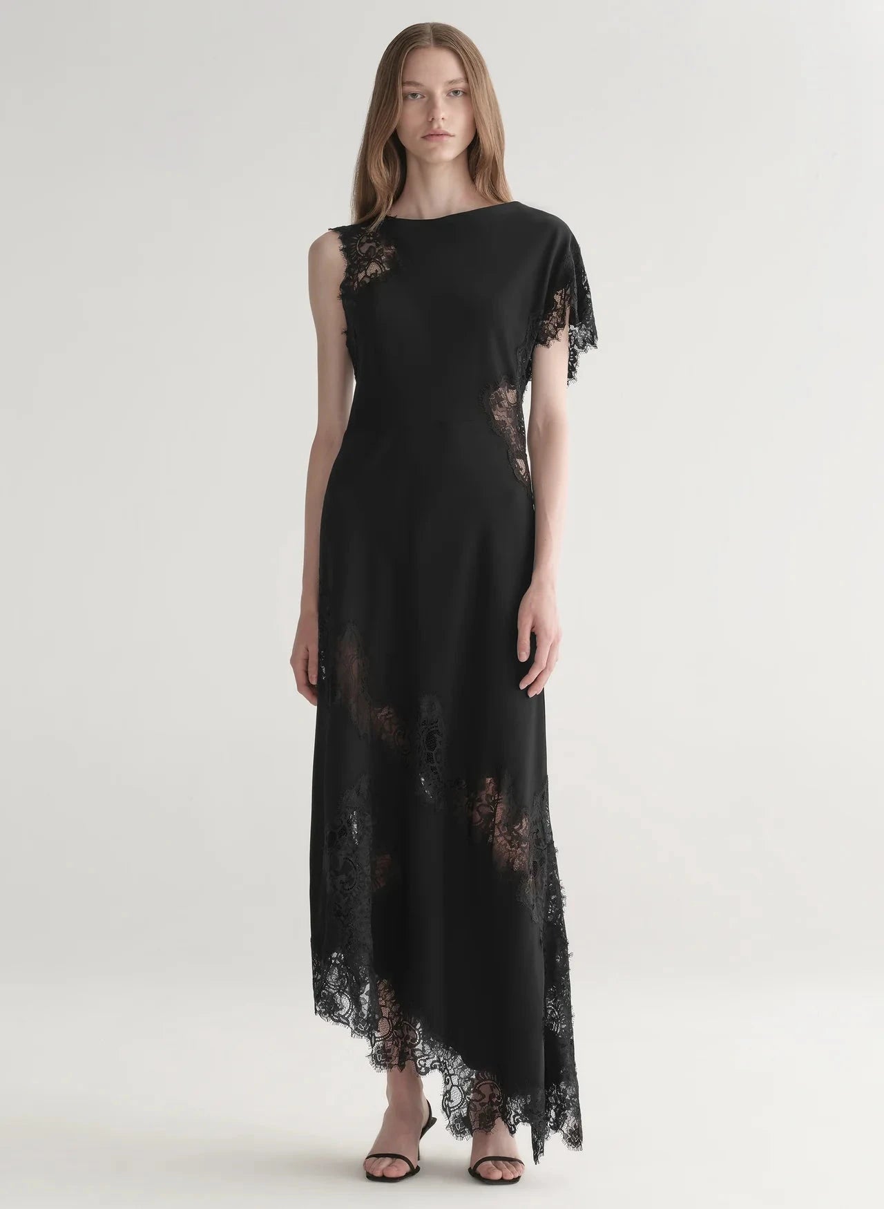 Alessia Satin And Lace Maxi Dress Black Dresses - Maxi A.L.C 