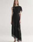 Alessia Satin And Lace Maxi Dress Black Dresses - Maxi A.L.C 