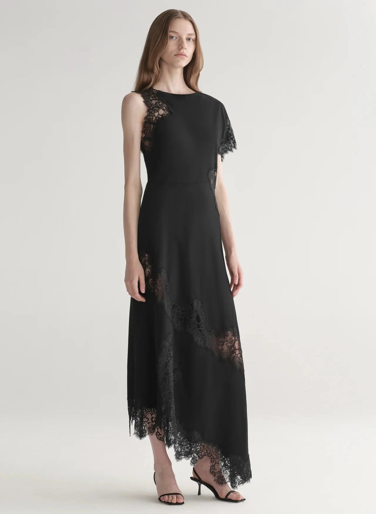 Alessia Satin And Lace Maxi Dress Black Dresses - Maxi A.L.C 