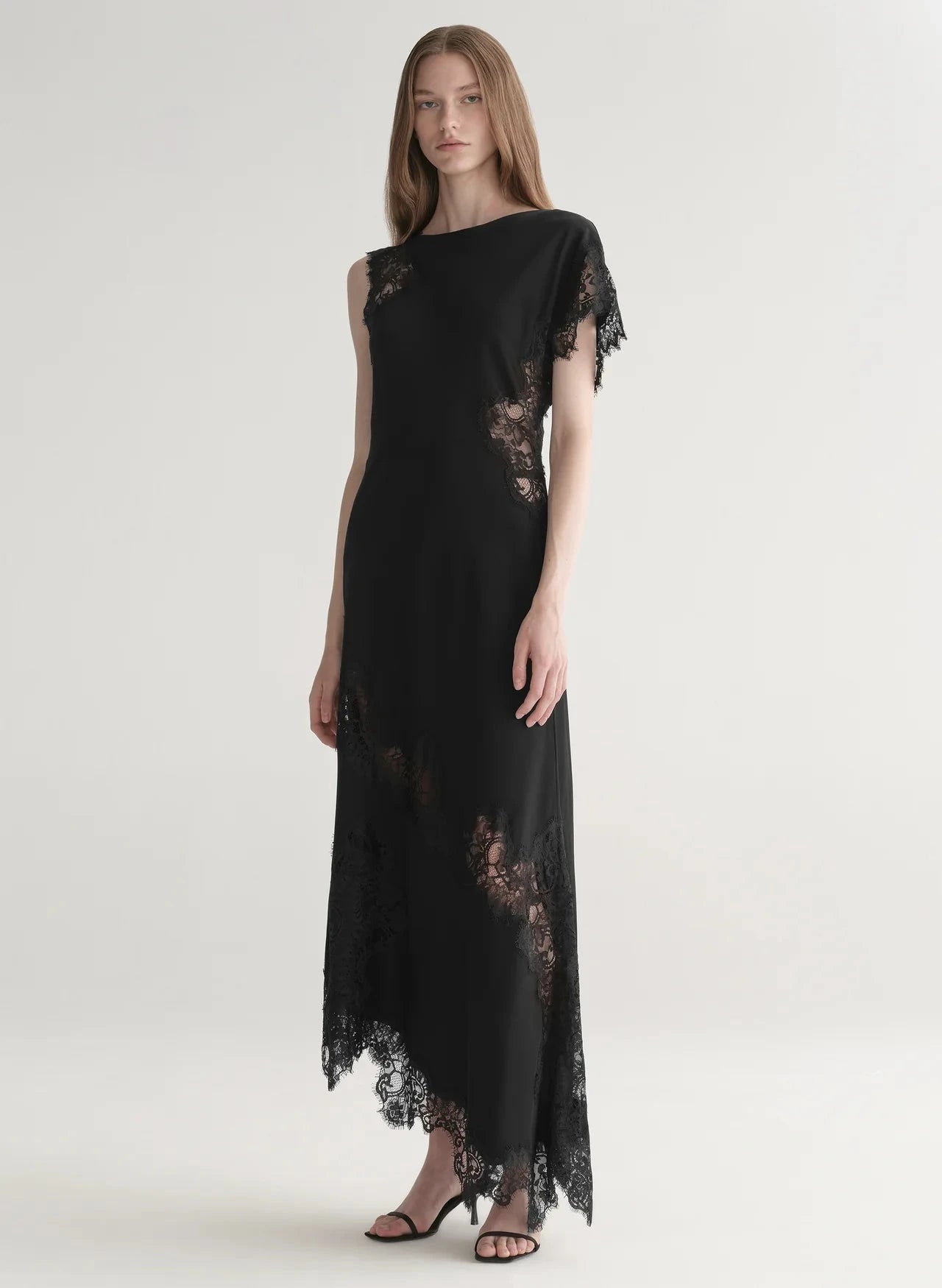 Alessia Satin And Lace Maxi Dress Black Dresses - Maxi A.L.C 