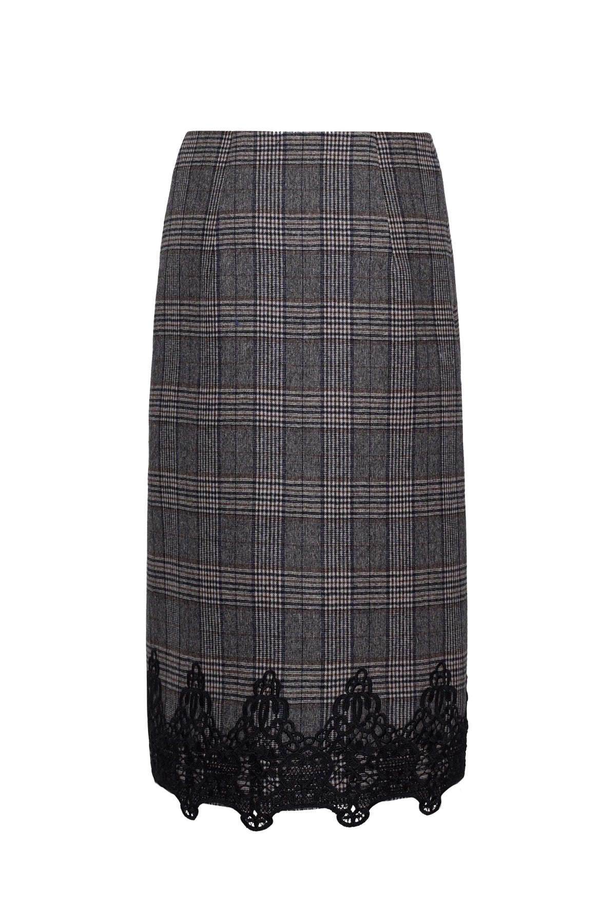 Allie Skirt Keighley Plaid Grey Skirts - Midi Cara Cara 