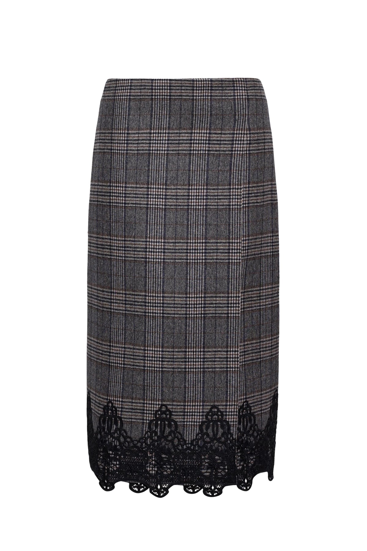 Allie Skirt Keighley Plaid Grey Skirts - Midi Cara Cara 