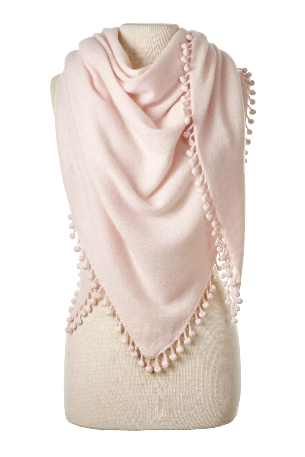 Pom Pom Triangle Wrap Primrose Scarves Alpine Cashmere 