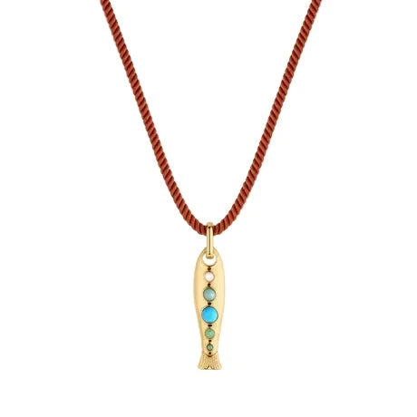 Amalfi Fish Silk Cord Necklace Necklaces Thatch 