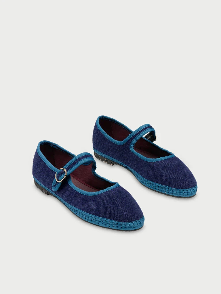 Arthur Mary Jane Blue Sandals - Flat Sandals Flabelus 