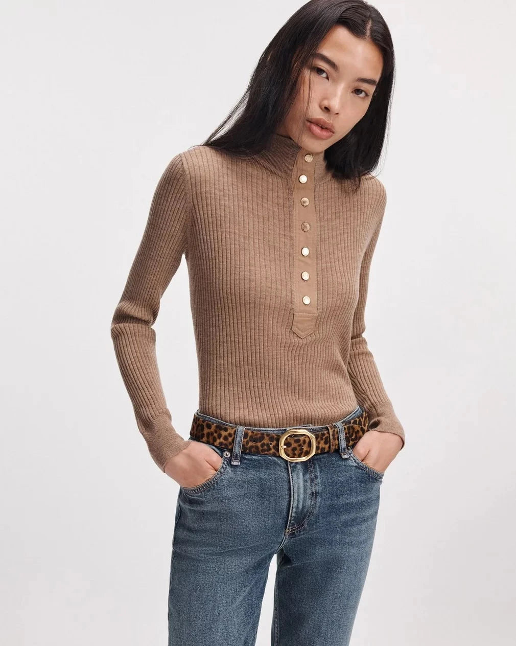 Audrey Calf Hair Belt Leopard