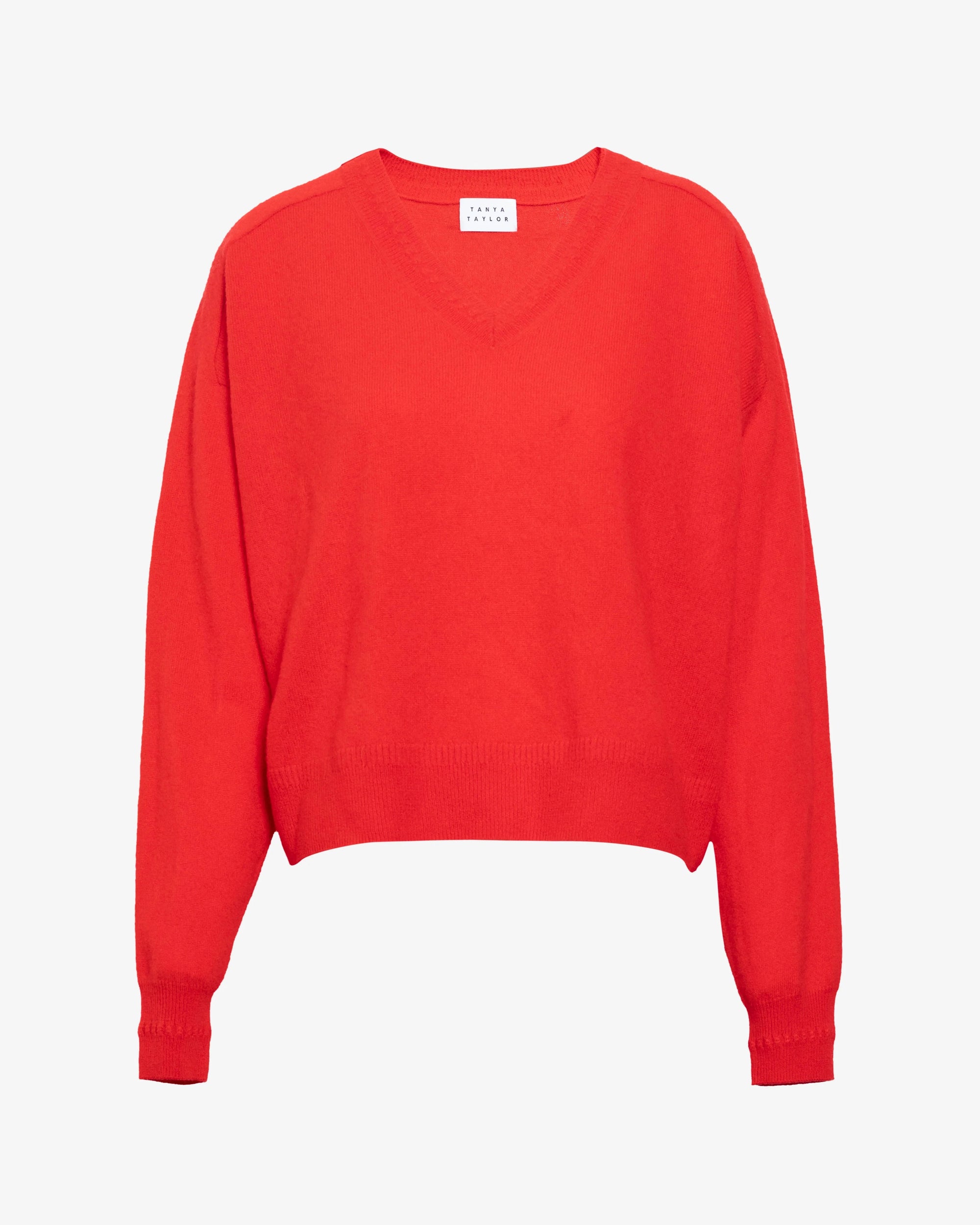 Audrey Cashmere V-Neck Sweater Scarlet Sweater - V-Neck Tanya Taylor 