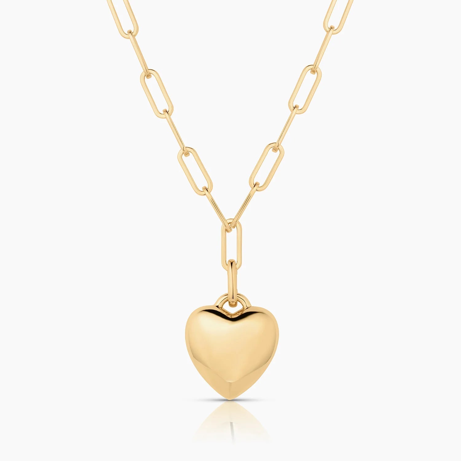 Aurelie Puffy Heart Link Necklace 14K Gold Plated Necklaces Thatch 