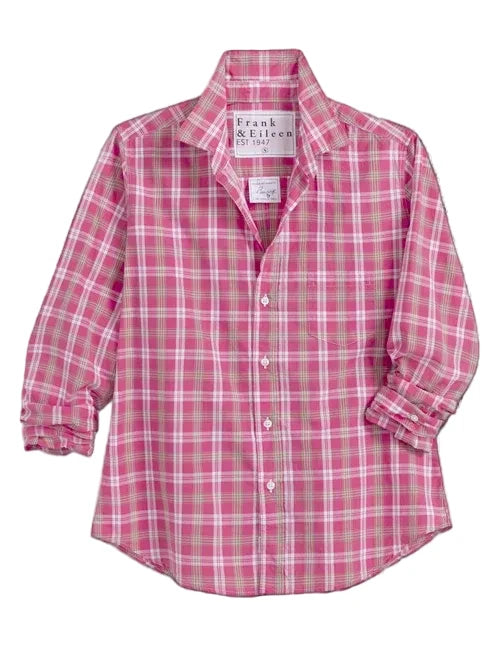 Eileen Relaxed Button Up Shirt Pink Plaid