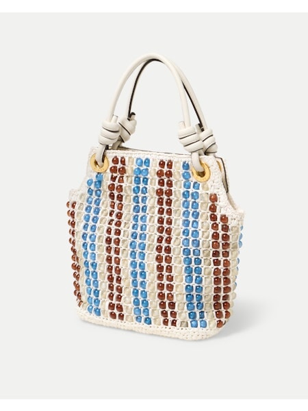 Small Beaded Slouch Bag Off White Multi Tote & Satchel Veronica Beard 