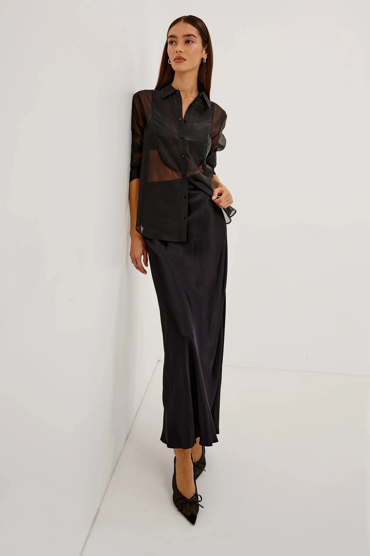 Bretton Shirt Black Tops - Button Down Rails 