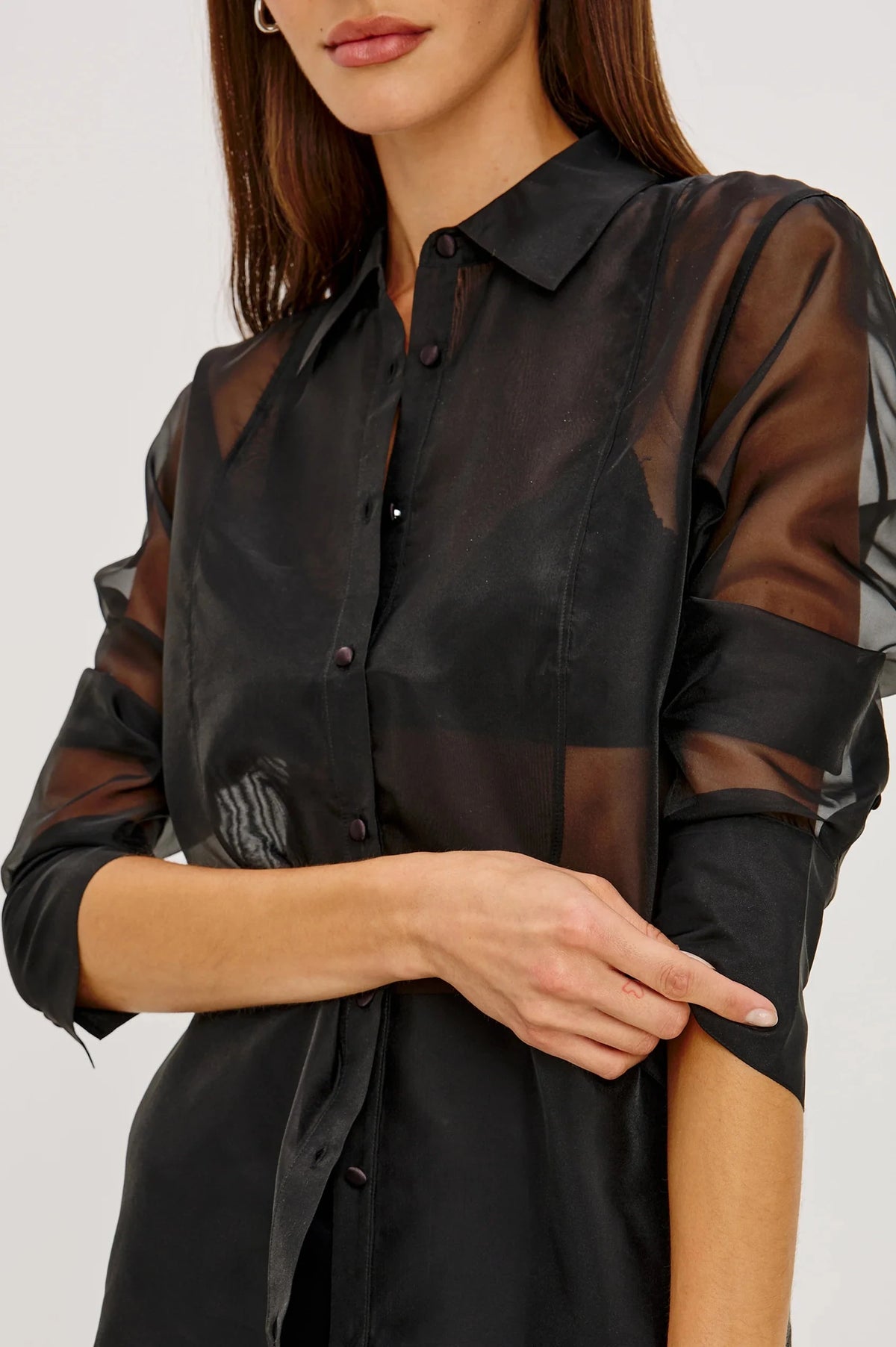 Bretton Shirt Black Tops - Button Down Rails 