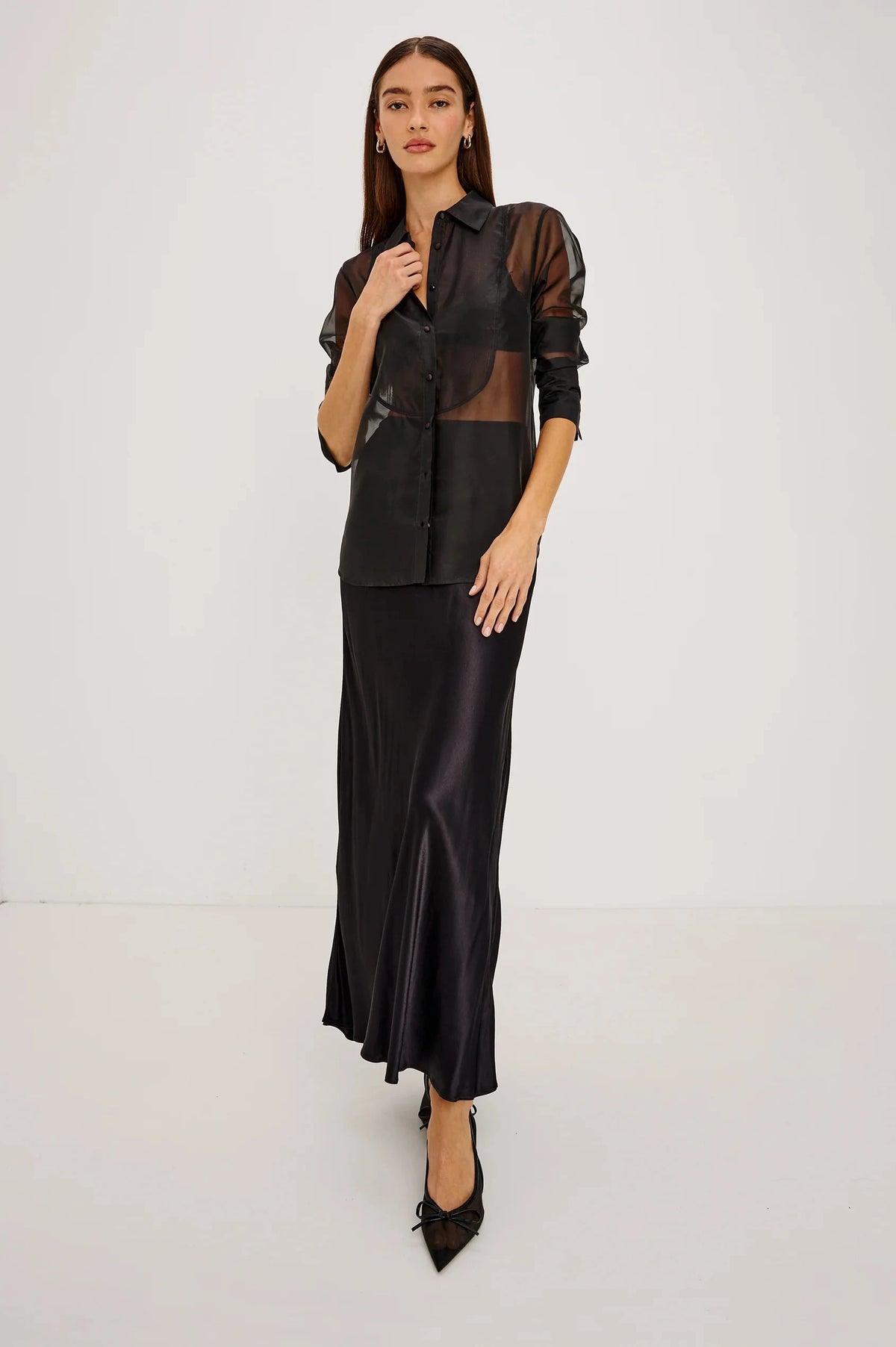 Bretton Shirt Black Tops - Button Down Rails 
