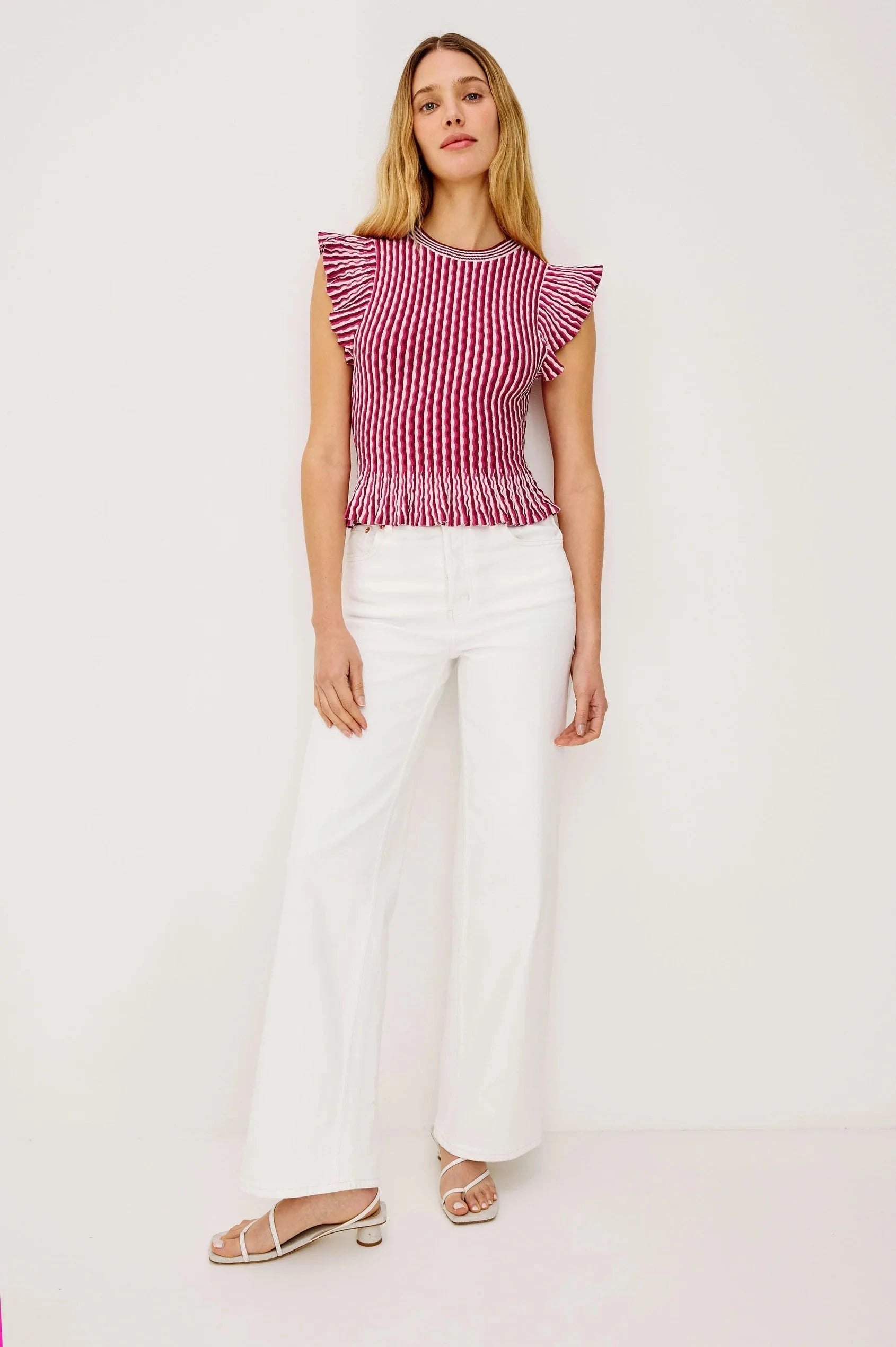 Bryn Top Stripe Berry Tops - Blouses Rails 